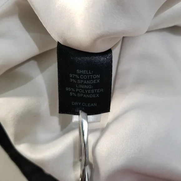 White House Black Market brand polka dot top in black with pink belt, size 2 - Picture 10 of 11